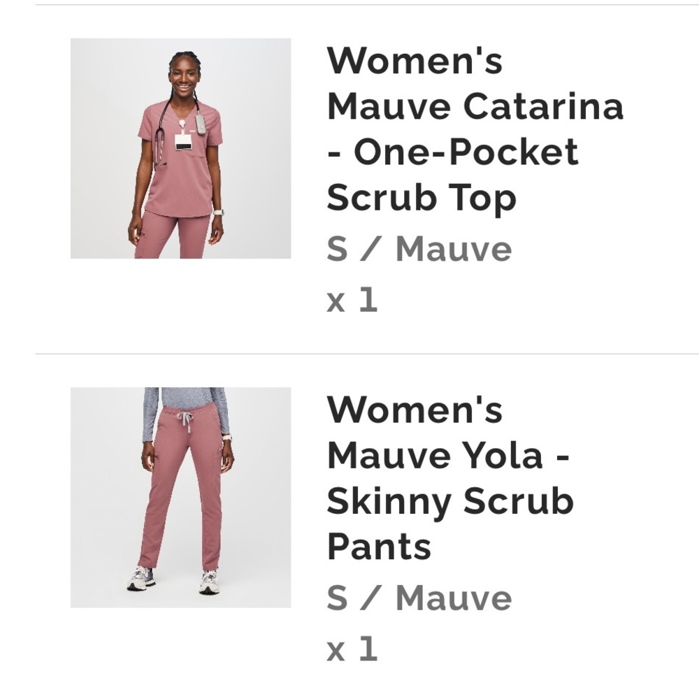 Figs Scrub set- Mauve. Catarina top/ Yola pant SM.Perfect condition. Worn once.